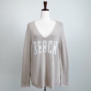 Miracle Tan Beach V-Neck Pullover Knit Sweater NWT